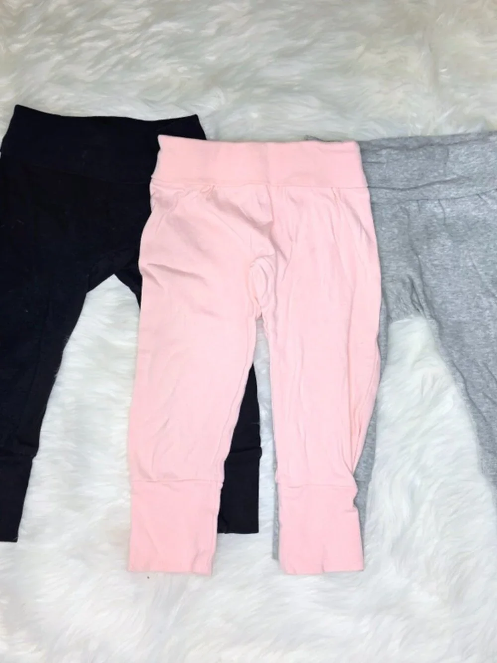 Okie Dokie Baby Girl Pants 3-Pack Pink Gray Black 9m